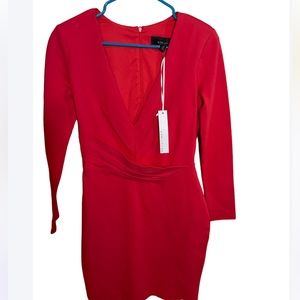 Adelyn Rae Red Belted dress sz XS NWT